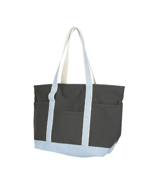 [MAZI UNTITLED] [Canvas] Cafe Tote 02 / Grey-Skyblue / [캔버스] 카페토트 02 / 그레이-스카이블루