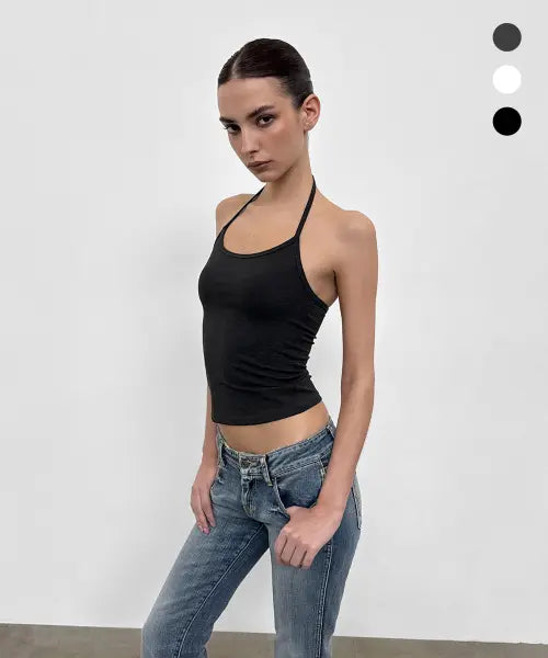 [SANDRIC] LINE.01 halter tank top_3color