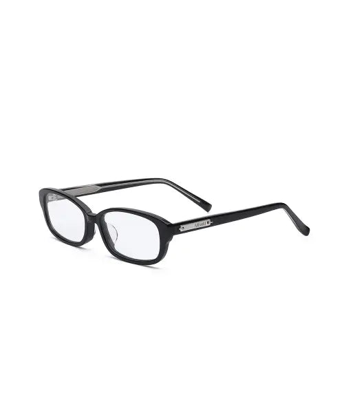 [MISEKI SEOUL] MM2 silver logo round square eyewear SHINY BLACK / ANTI-BLUE LIGHT