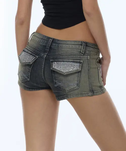 [GILAARCHIVE] g SYMBOL HOTFIX DENIM SHORTS_DEEP BLUE
