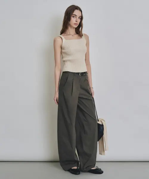 [COSTUMEOCLOCK WOMAN] Cotton-like Semi Balloon One-Tuck Slacks / 코튼라이크 세미 벌룬 원턱 슬랙스 3 COLOR COWPT003