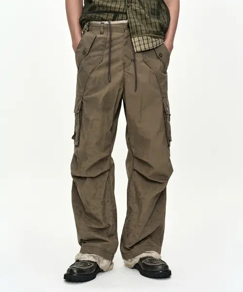 [ADSB ANDERSSON BELL] CARPENTER CARGO WIDE-LEG TROUSERS apa901m(KHAKI BROWN)