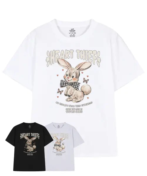[COLORA] HEART THIEF T-shirt (3color) / 하트 시프 반팔 티셔츠 (3color)