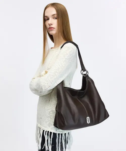 [VUNQUE] Halfmoon Attache Two Handle Shoulder Dark Brown / Halfmoon Attache Two Handle Shoulder (하프문 아타쉬 투 핸들 숄더 미듐) Dark Brown