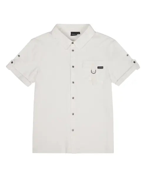 [AAKAM] Roll-Up Pocket Shirts (White)