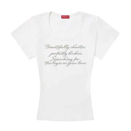 [KITSCH\u0026KISS] BEAUTIFULLY U-Neck T-Shirt (SUSKNK-102) / BEAUTIFULLY 유넥 티셔츠 (SUSKNK-102)
