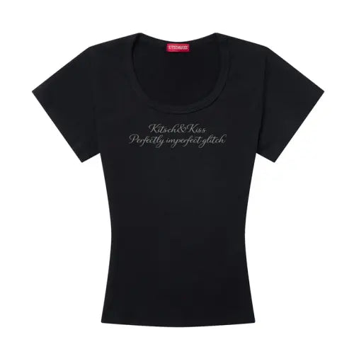 [KITSCH\u0026KISS] PERFECTLY U-Neck T-Shirt (SUSKNK-101) / PERFECTLY 유넥 티셔츠 (SUSKNK-101)