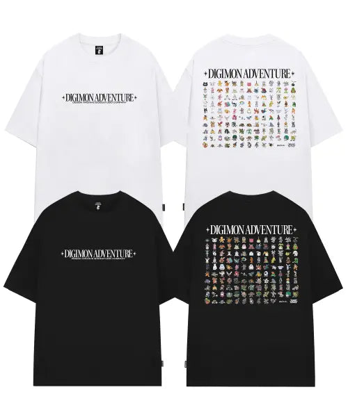 [ODDSTUDIO] Digimon Adventure All Characters Back Graphic Overfit T-shirt - 2 Colors / [디지몬 어드벤처] Digimon All Characters Back Graphic Overfit T-shirt - 2COLOR
