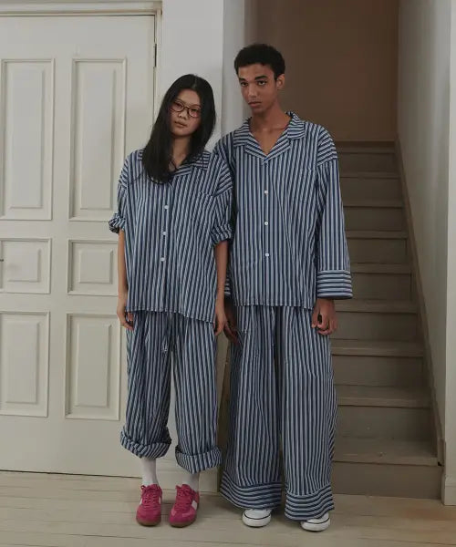 [OGGITT] Uni Dormitory Season Stripe Pajama (Blueberry) / (uni)도미토리 시즌 스트라이프 파자마 블루베리