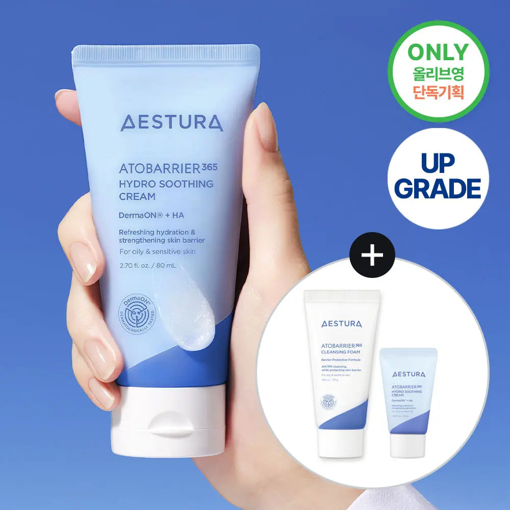[aestura] Aestura Atobarrier365 Hydro Soothing Cream 80ml Set / [7월 올영픽] 에스트라 아토베리어365 하이드로 수딩크림 80ml 기획 (+수딩크림 10ml+클렌징폼 30g)