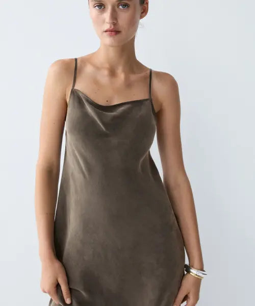 [MASSIMO DUTTI] Fluid Lingerie Strap Dress / 플루이드 란제리 스트랩 원피스