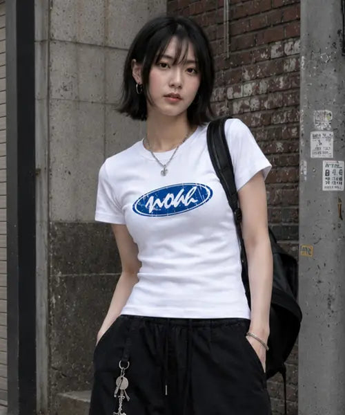 [PEID] PD Noah Slim Fit Short Sleeve T-Shirt White / PD 노아 슬림핏 반팔티 화이트
