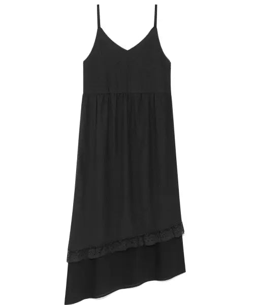 [DEINET] [YOON SOAP X DEINET] LACE SHIRRED DRESS IN BLACK
