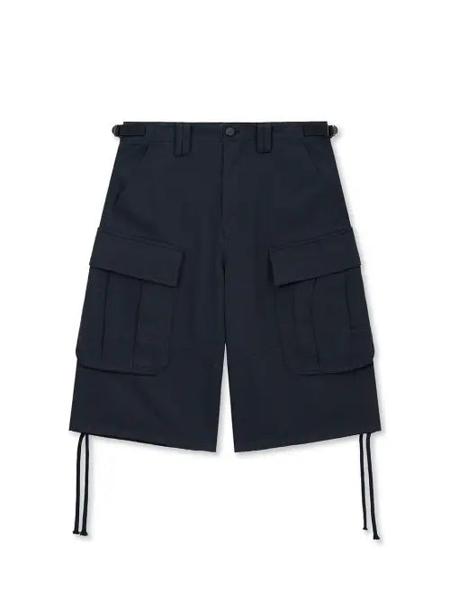 [MATIN KIM] UTILITY CARGO BERMUDA PANTS IN NAVY
