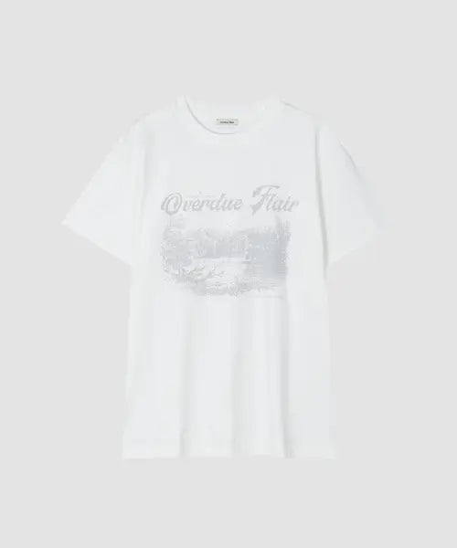 [OVERDUEFLAIR] NEW VINTAGE PRINTING T-SHIRT_GLITTER WHITE