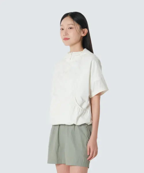 [SNOWPEAK APPAREL] Pico Lightweight Women's Short Sleeve Anorak (S26MWTAN77) - Off White / 피코 선블록 초경량 여성 반팔 아노락 (S26MWTAN77) Off White