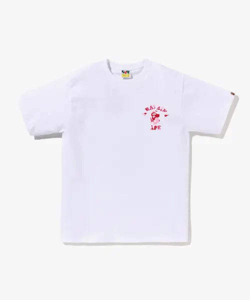 [BAPE] ABC Camo College ATS T-Shirt (M) WHITE/PINK / ABC 카모 콜리지 ATS 티셔츠(M) WHITE/PINK