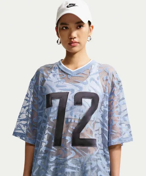 [NIKE] W NK CHILL WVN LACE JERSEY - WORK BLUE/GRIDIRON/(WHITE) / 스포츠웨어 칠 레이스 오버사이즈 저지 W - 워크 블루:그리드아이언:화이트 / IM8388-486