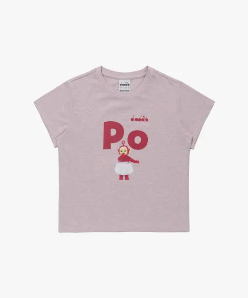 [diadora] Teletubbies Modal Graphic Short Sleeve T-Shirt - Light Pink / 텔레토비 모달 그래픽 반팔 티셔츠 우먼 LIGHT PINK
