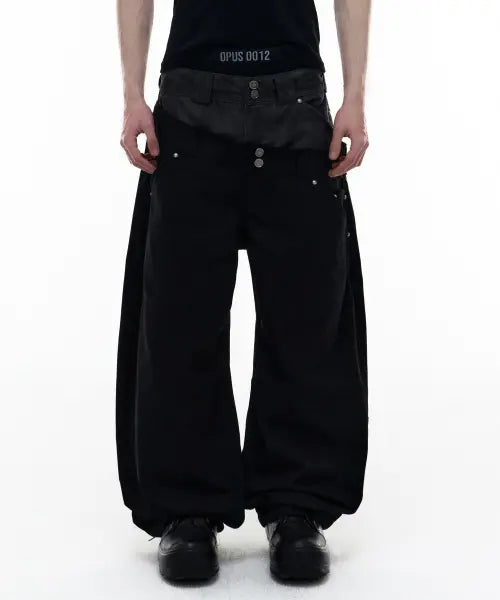 [OPUS 0012] Op. 08 Dual Oblique Cotton Pants Black