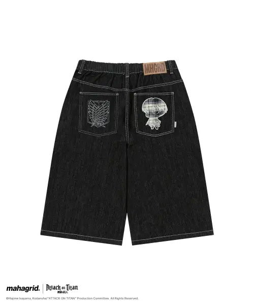 [MAHAGRID] [ATTACK ON TITAN] LEVI INDIGO DENIM SHORTS BLACK(MG2GMMD114T) / [진격의거인] LEVI INDIGO DENIM SHORTS BLACK(MG2GMMD114T)