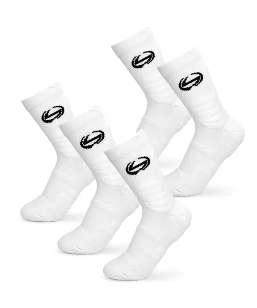 [SANRO] 5-Pack Cushion Sports Socks (White) / 5PACK 사방 쿠션 스포츠양말 화이트
