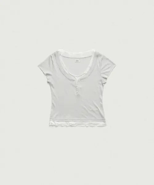[THEBARNNET] Noah Slim Layered Tee_Light Blue