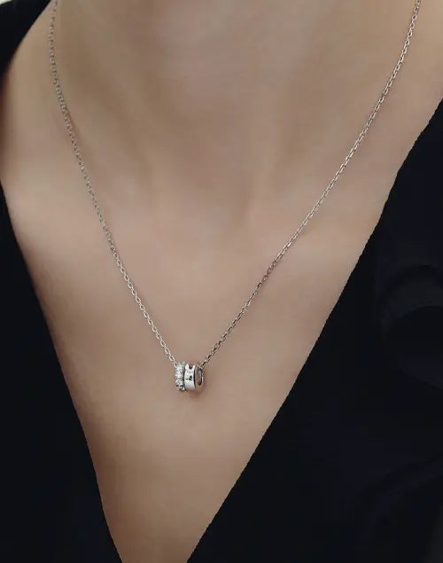 [HYERES LOR] Champagne Full Moon Silver Duo Shine Necklace S / 샴페인 풀문 실버(W) 듀오 샤인 목걸이 S HL2N63239W9450