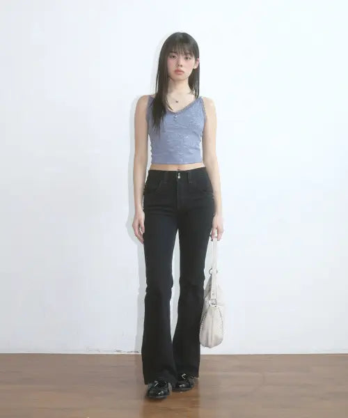 [ASON] LOE Bootcut Pants / Black