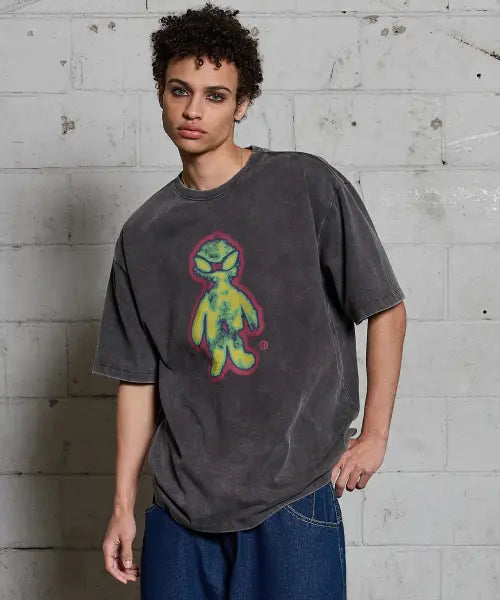 [HOODHOOD] Fever Alien Half Sleeve T-shirt CHARCOAL / 피버 에일리언 반팔티셔츠 차콜