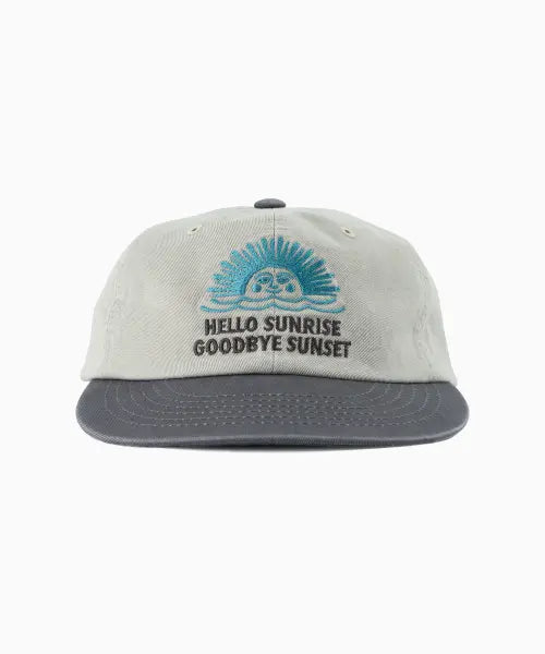 [HELLO SUNRISE] 90s Logo 6Panel Cap_Light Gray \u0026 Charcoal