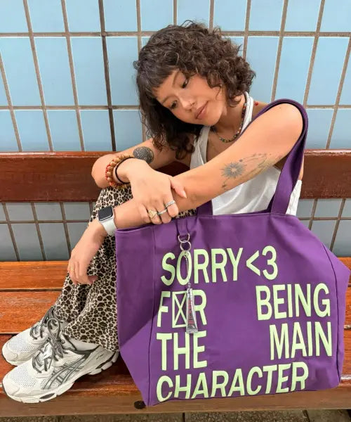 [LOSERS CLUB] LSC SLOGAN BIG ECO BAG PURPLE / 슬로건 로고 빅 에코백 퍼플