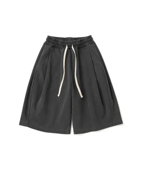 [KNITTED] Bermuda Training Half Pants PIGMENT WASHING CHARCOAL / 버뮤다 트레이닝 하프 팬츠 PIGMENT WASHING CHARCOAL