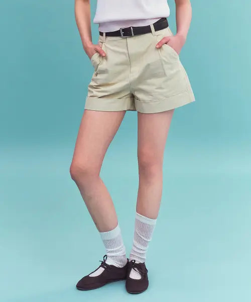 [SATUR] (W) Pocket Cotton Chino Shorts Beige / (W) 포켓 코튼 치노 쇼츠 베이지