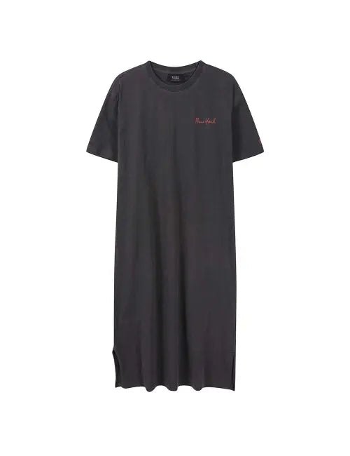 [NBA] Back Lettering Long Dress Dark Grey / 백 레터링 롱 원피스 다크 그레이