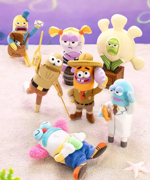 [POPMARTKOREA] SpongeBob SquarePants Bikini Bottom's Quirky Friends Plush Keychain 2 / 스폰지밥 비키니 시티의 엉뚱한 친구들 인형 키링 2