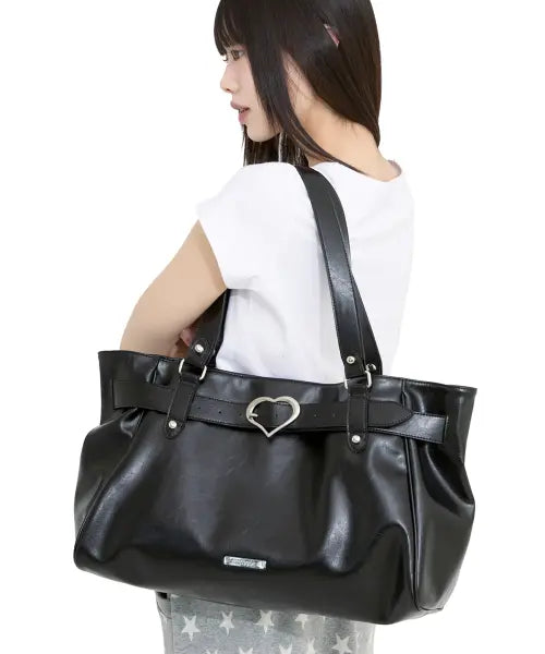 [MIMTHEWARDROBE] Sseukkar X Memthe Carr Heart Buckle Shoulder Bag / [쓰까르 X 밈더] 까르 하트 버클 숄더백