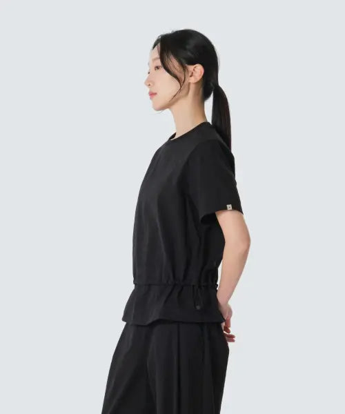 [SNOWPEAK APPAREL] Minuit Women's String Short Sleeve T-Shirt (S26MWFTS73) Black / 미닛 여성 스트링 반팔 티셔츠 (S26MWFTS73) Black