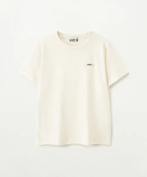 [SATUR] (W) Supima Basic Crewneck T-Shirt Cream / (W) 수피마 베이직 크루넥 반팔 티셔츠 크림