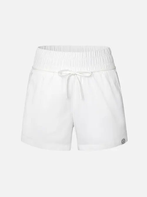 [BARREL] WOMEN BASIC HIGH WAIST HALF LEGGINGS SHORTS WHITE / 우먼 베이직 하이웨이스트 3부 레깅스 쇼츠 화이트 (B6SWWLP031WHT)