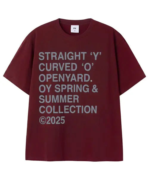 [OPENYARD(OY)] BOLD LETTERS TEE - BURGUNDY