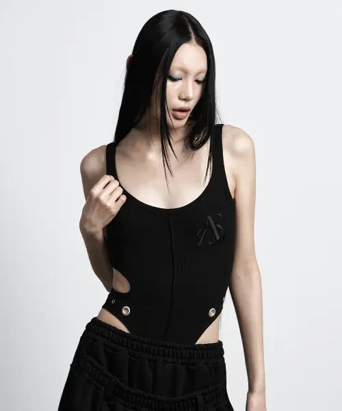 [AS YOU ARE] CUT-OUT BODYSUIT SLEEVELESS BLACK / 컷아웃 바디수트 슬리브리스 블랙