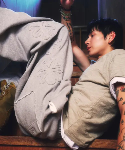 [LIKE A MODS] Lies velcro sweat long pants_Grey / 라이즈 벨크로 스웻 롱 팬츠_그레이