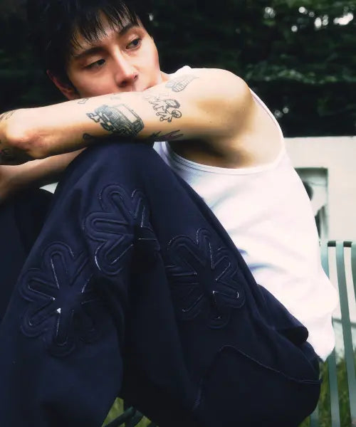 [LIKE A MODS] Lies velcro sweat long pants_Navy / 라이즈 벨크로 스웻 롱 팬츠_네이비