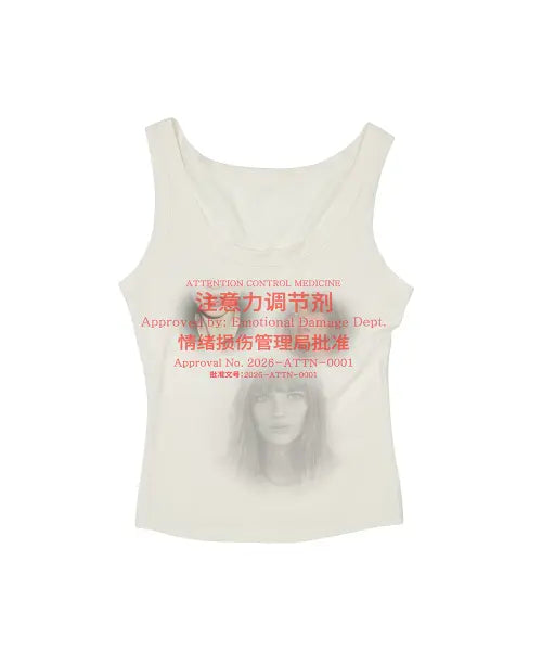 [GRAILZ] ADHD MEDICINE SLEEVELESS [CREAM]
