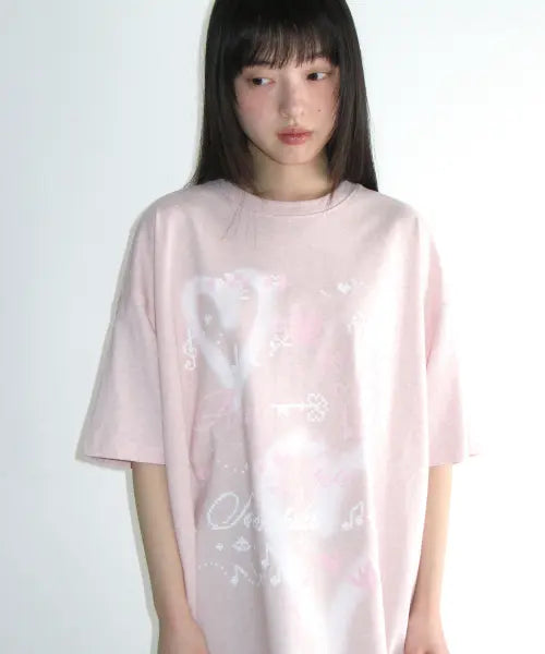 [AMES-WORLDWIDE] HEART PIXEL ART TEE PINK