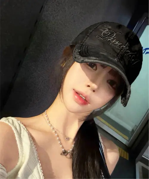 [PIMADAZIWIN] Crazy Damage Washing Ball Cap_Black(Black) / 크레이지 데미지 워싱볼캡_Black(Black)