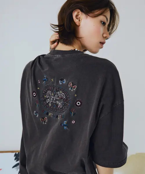 [CPGN STUDIO] Garden Peace Pigment Short Sleeve T-Shirt Brown / 가든 피스 피그먼트 반팔티 브라운