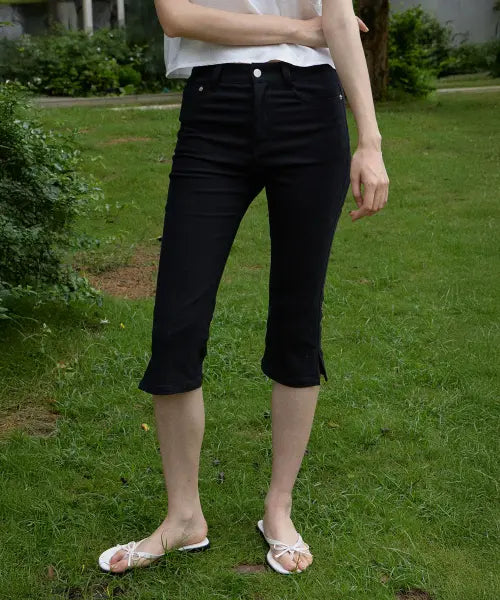 [MOOD INSIDE WOMAN] Women's Cotton Capri Pants - 2 Colors / (woman) 코튼 카프리 팬츠_2Color