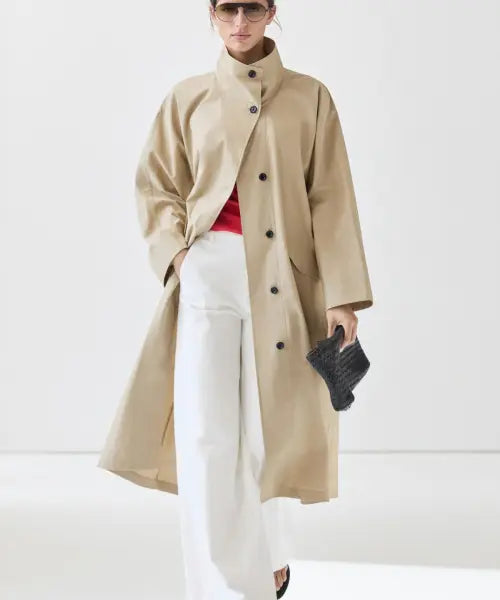 [MASSIMO DUTTI] 100% Cotton Turtleneck Trench Coat / 100% 코튼 터틀넥 트렌치코트